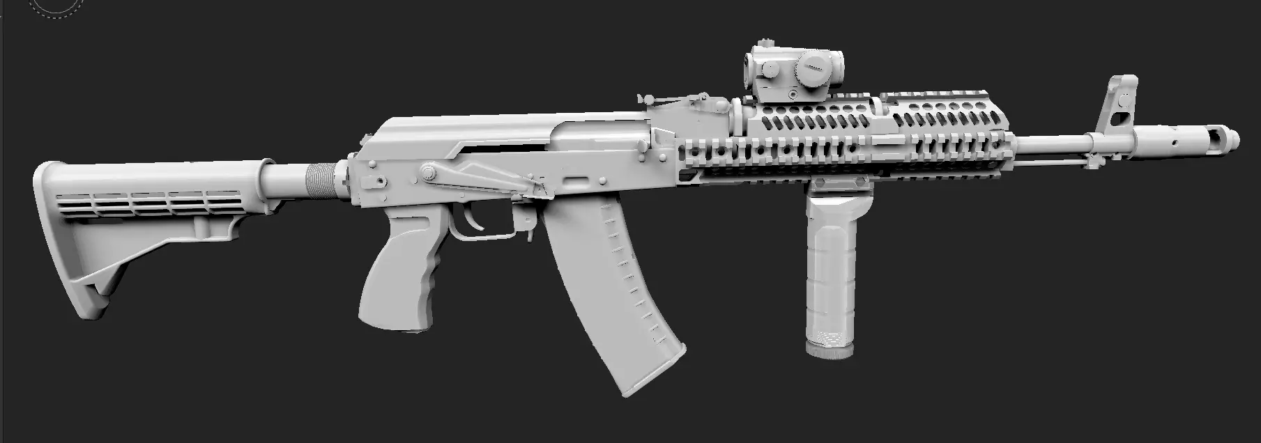 AK 74M SPETSNAZ AAA 3D MODEL Low-poly 3D model_0