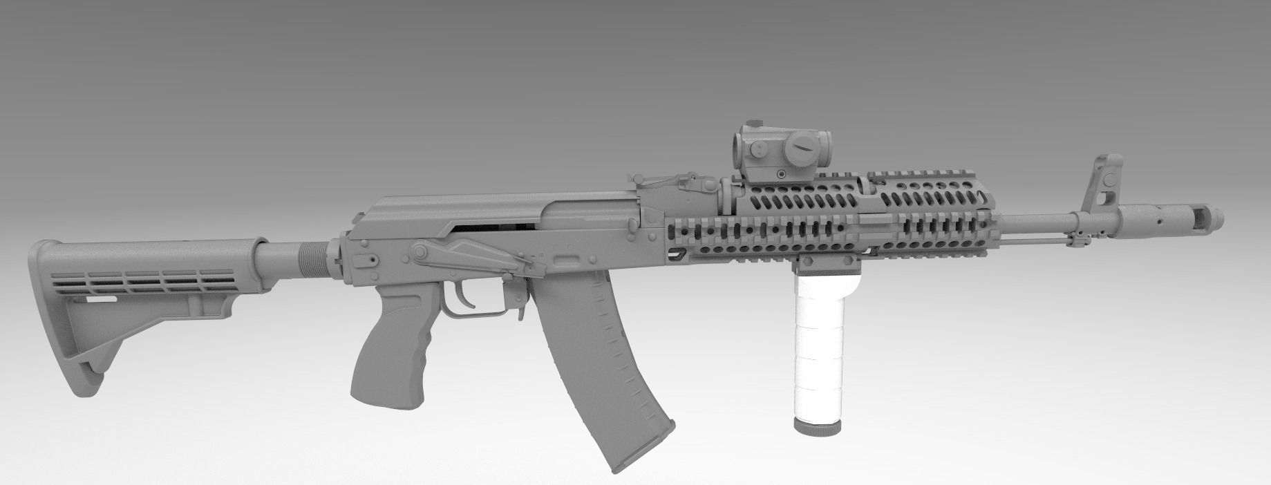 AK 74M SPETSNAZ AAA 3D MODEL Low-poly 3D model_1