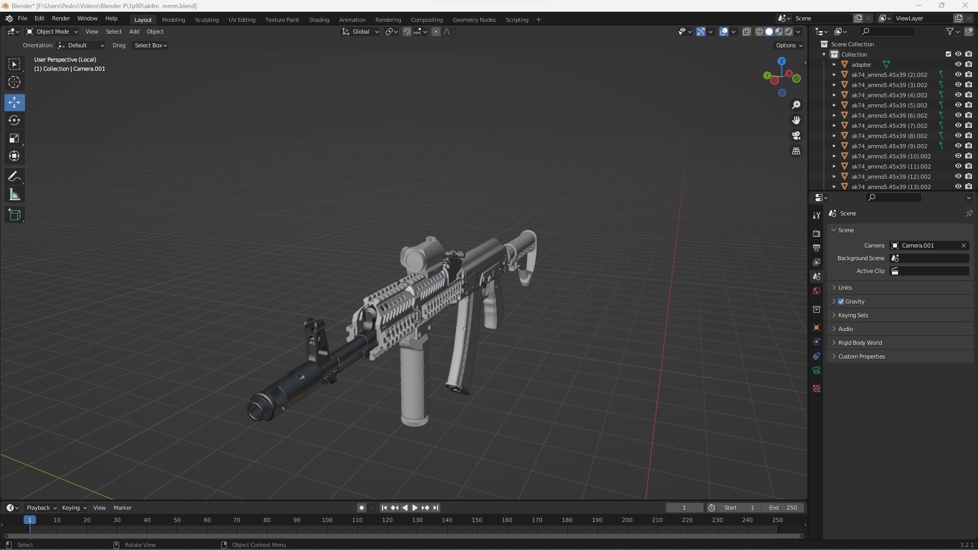 AK 74M SPETSNAZ AAA 3D MODEL Low-poly 3D model_3