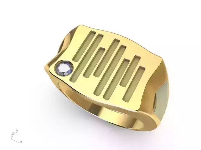 3 models modern mens  signet ring stl verified  3D print model