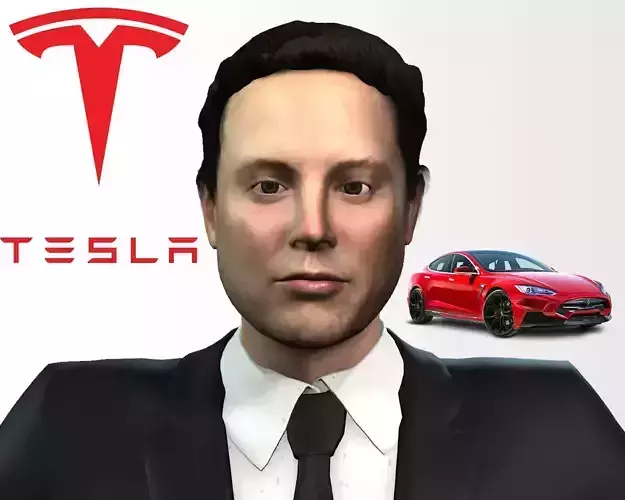 ELON MUSK Full Rigged with Face rig 100 Morph 3D model