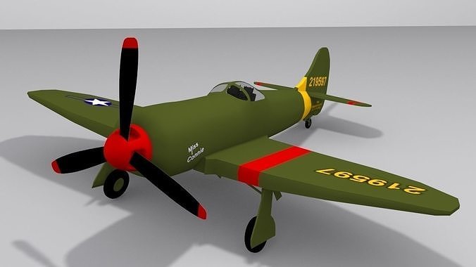 P-63 Kingcobra Low-poly 3D model