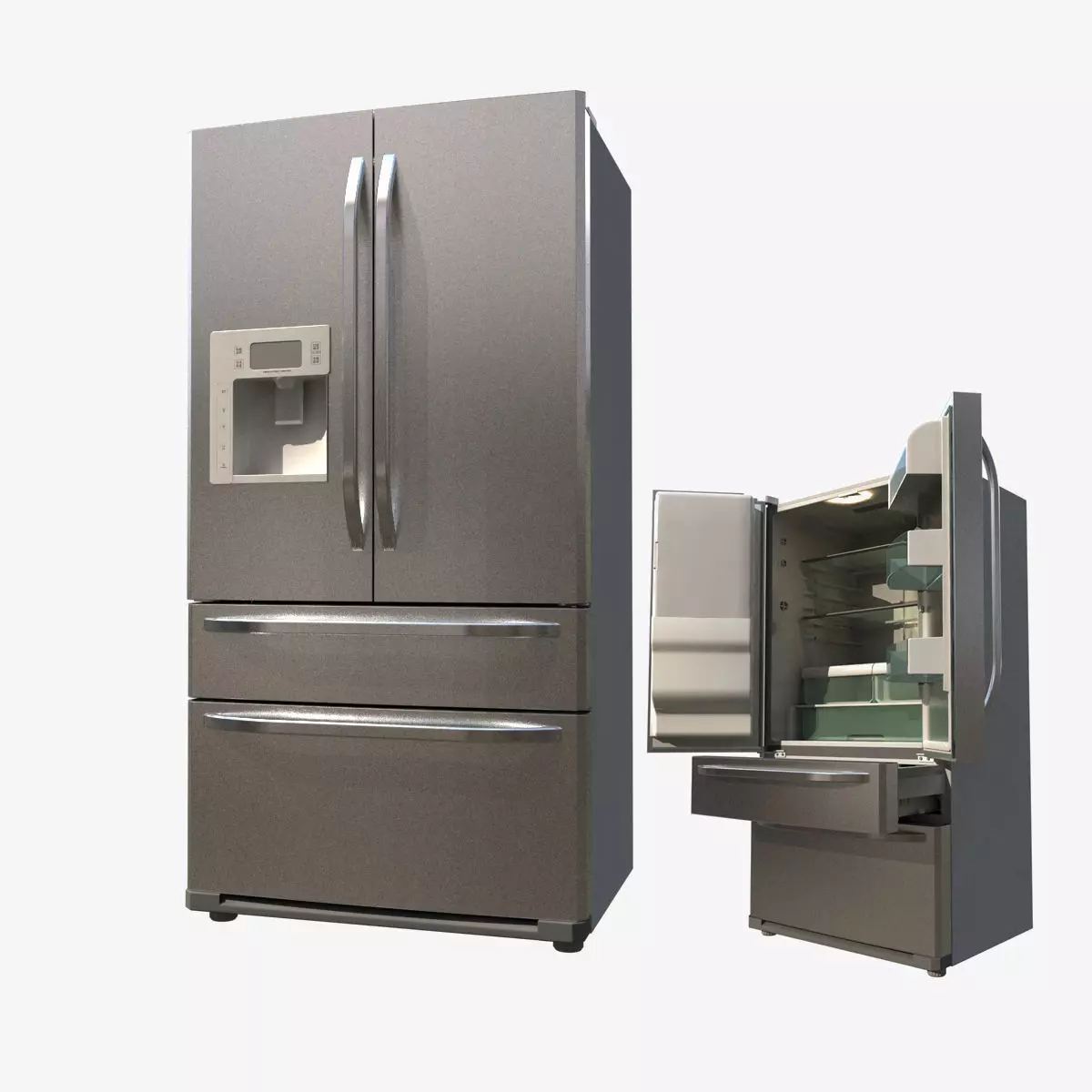 Refrigerator and freezer 3D model_0