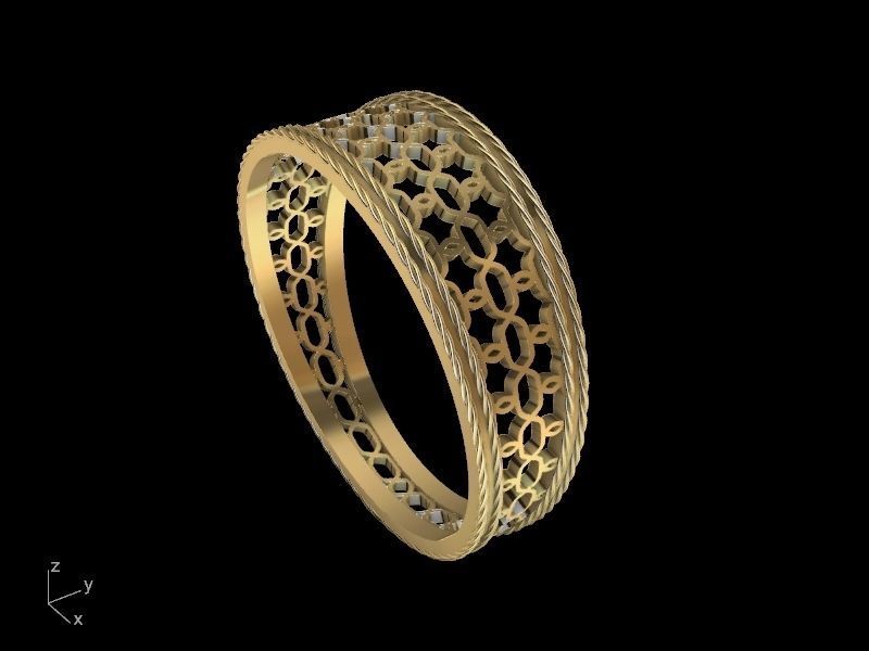 jali rope ring stl verified  3D print model_11