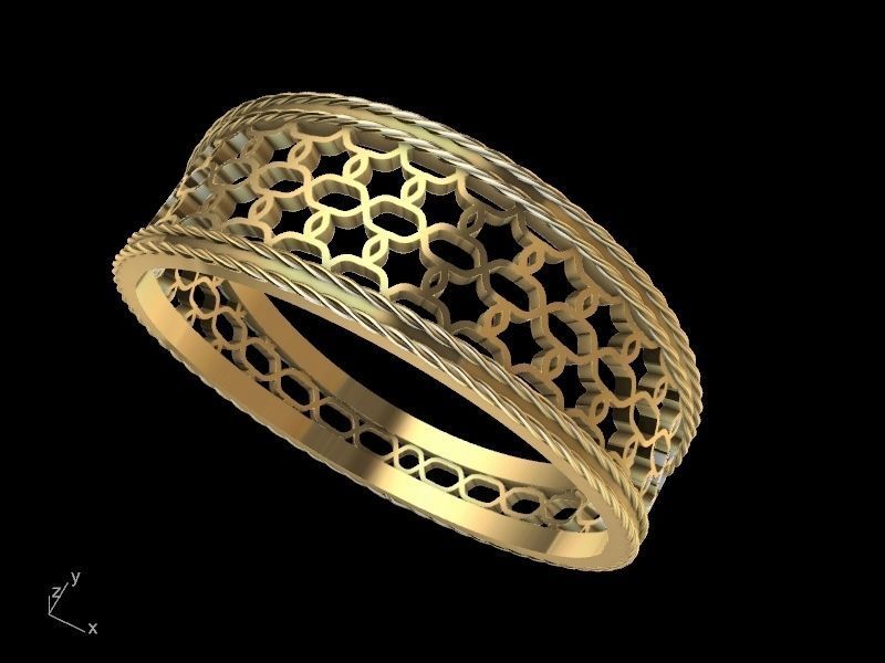 jali rope ring stl verified  3D print model_4