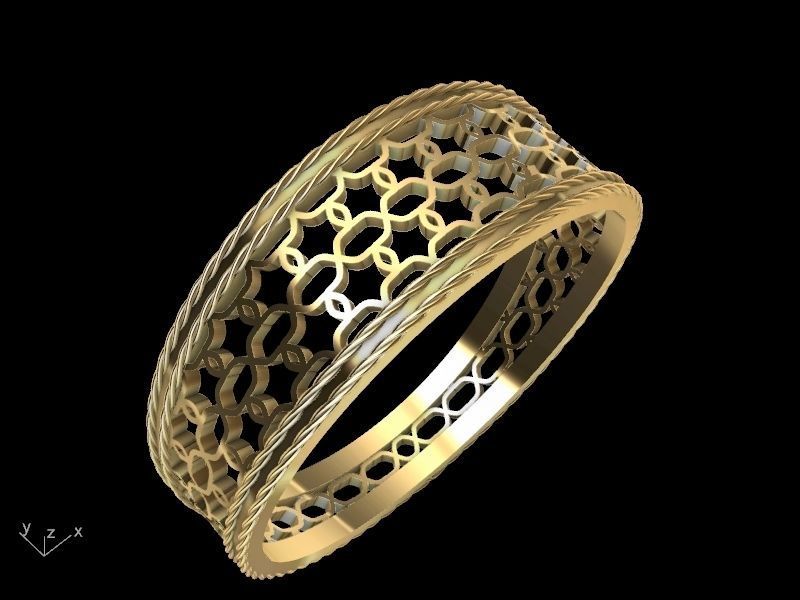 jali rope ring stl verified  3D print model_1