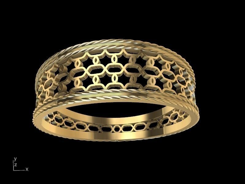 jali rope ring stl verified  3D print model_2
