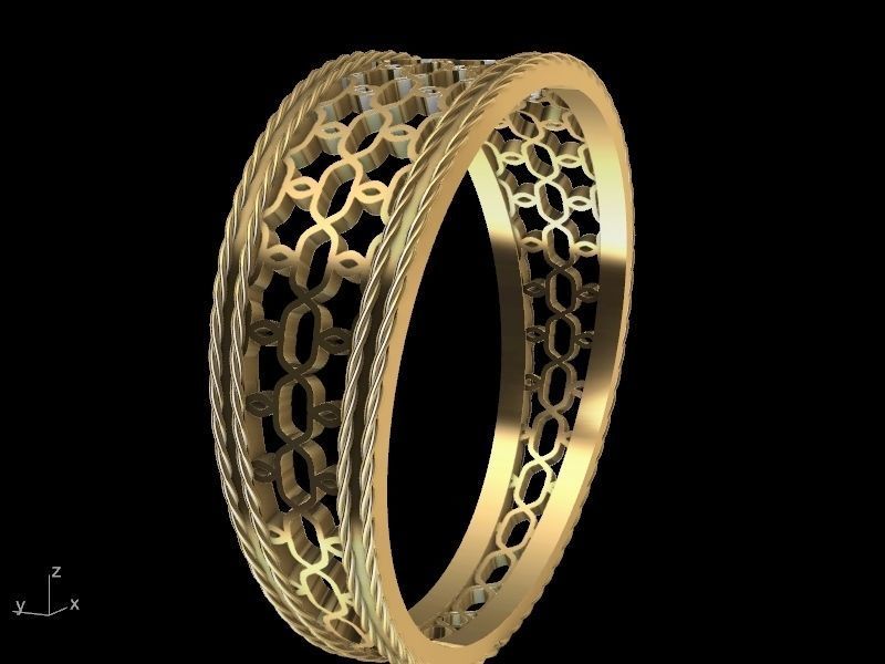 jali rope ring stl verified  3D print model_14
