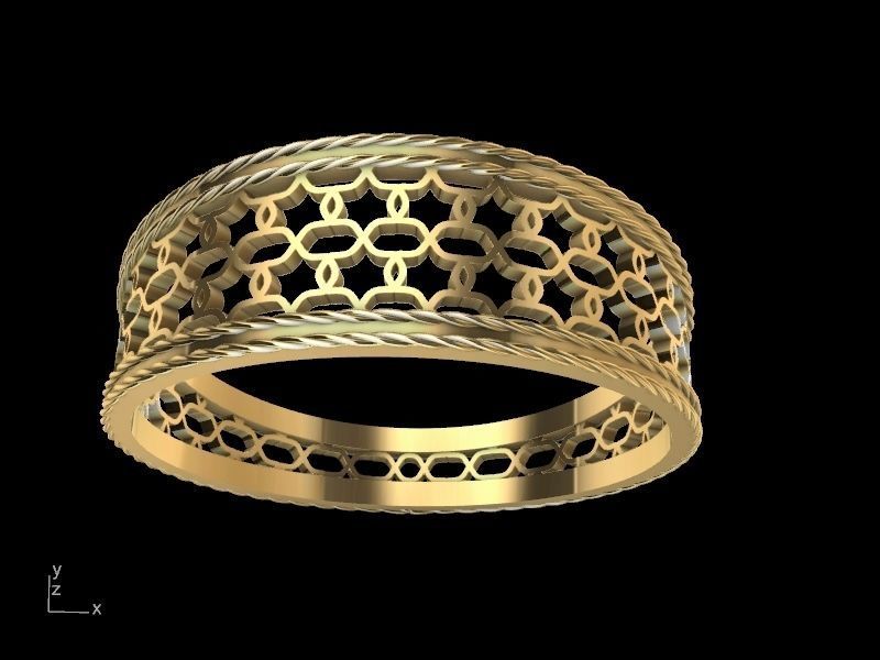 jali rope ring stl verified  3D print model_10