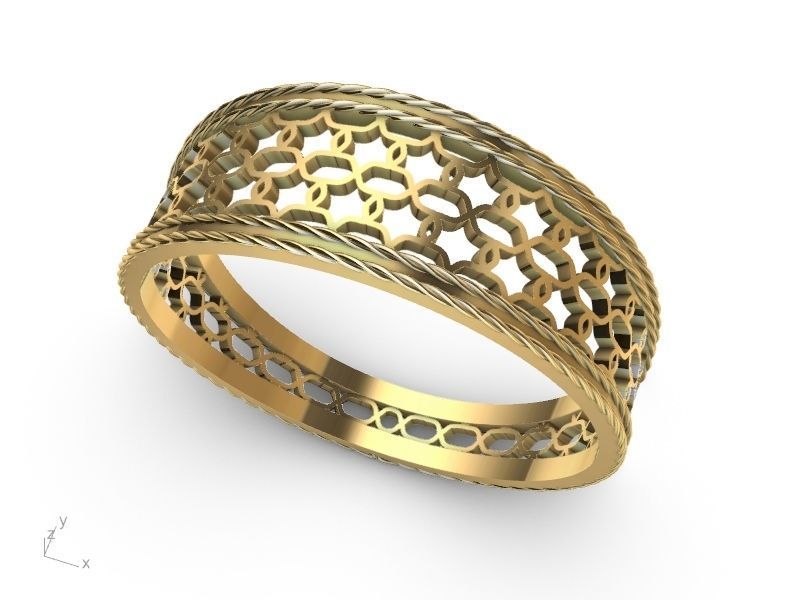jali rope ring stl verified  3D print model_9