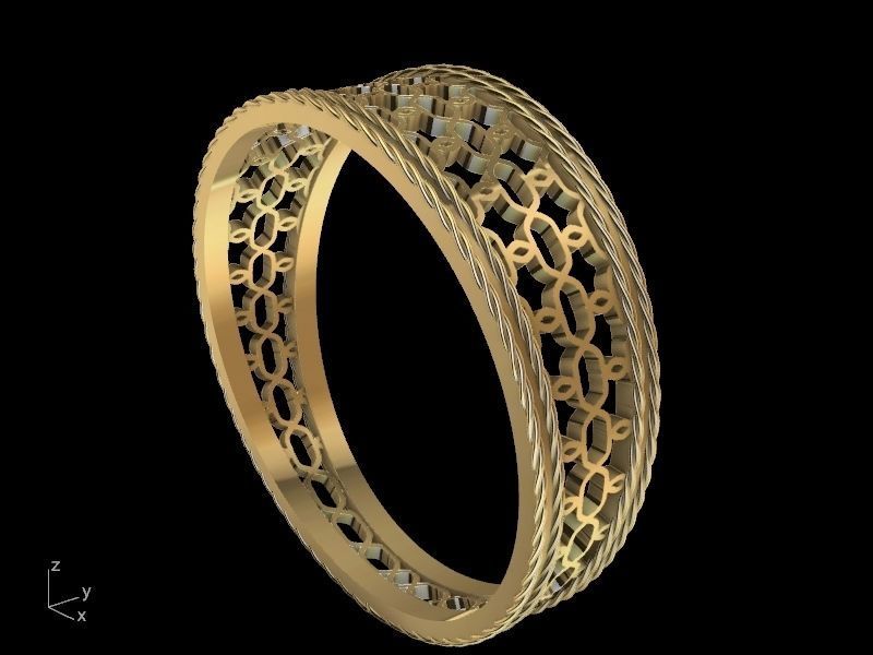 jali rope ring stl verified  3D print model_18
