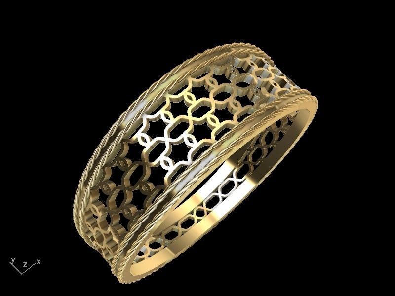 jali rope ring stl verified  3D print model_5