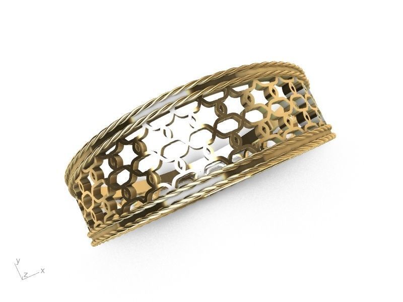 jali rope ring stl verified  3D print model_7