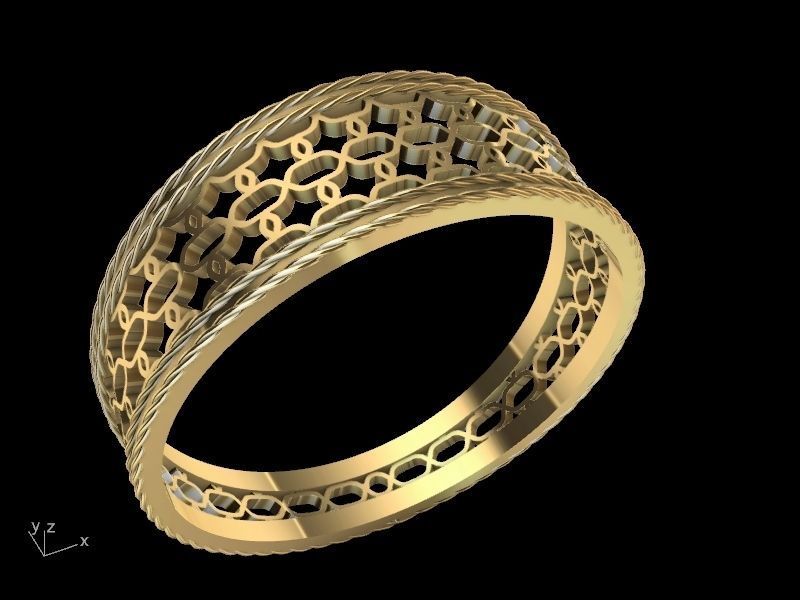 jali rope ring stl verified  3D print model_13