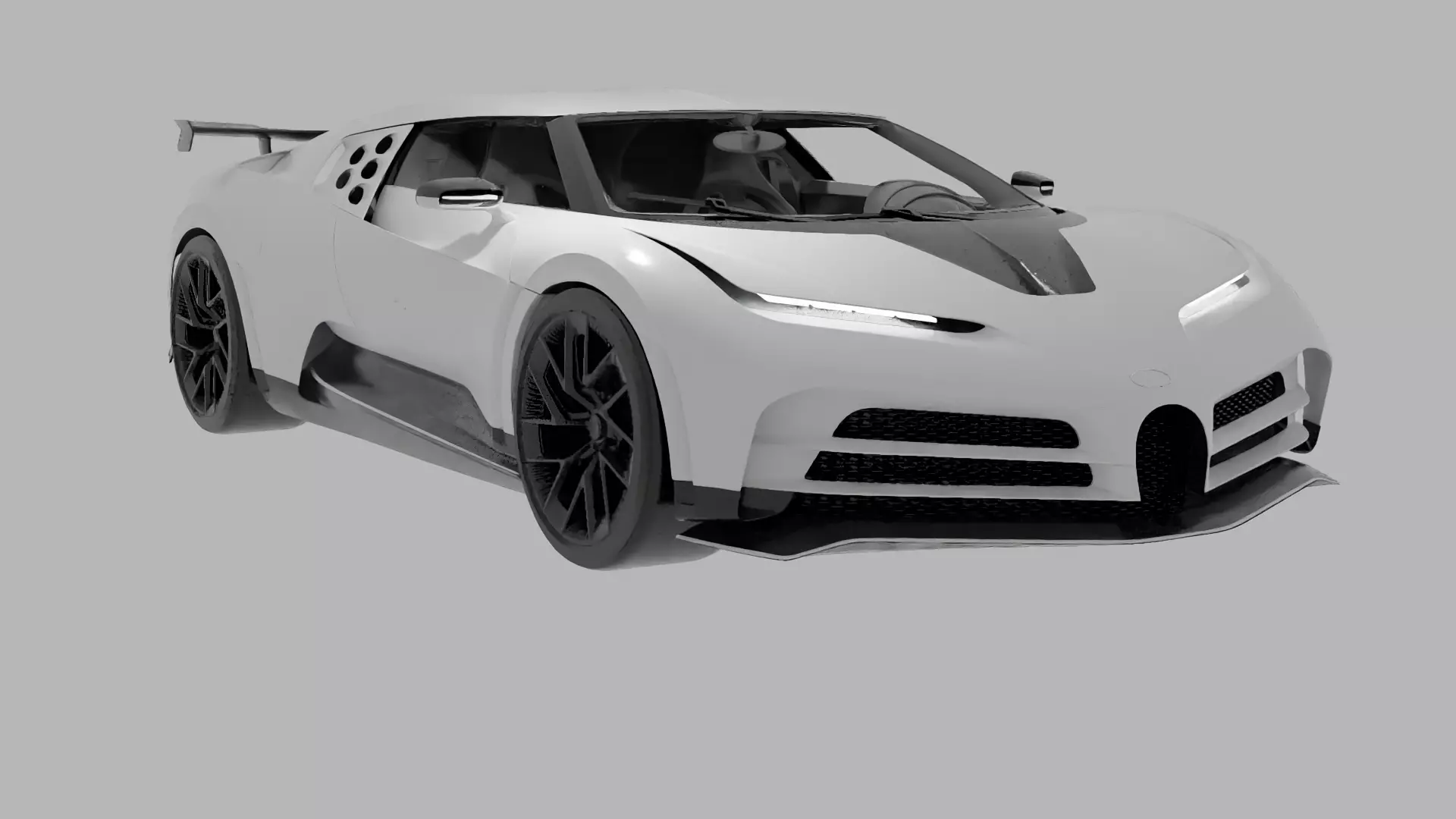 bugatti centodieci the white edition Low-poly 3D model