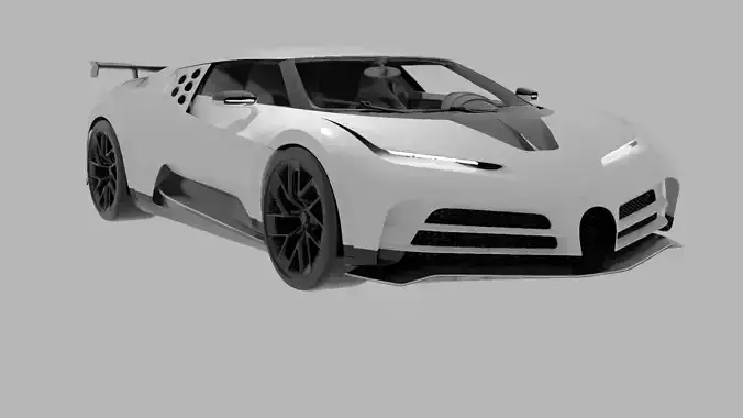 bugatti centodieci the white edition Low-poly 3D model