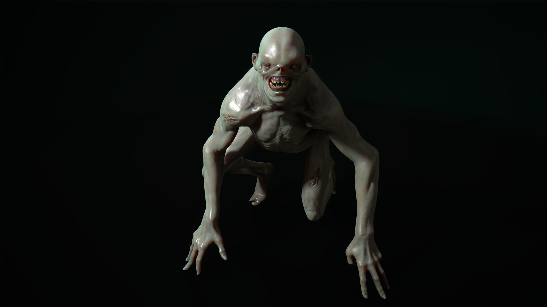 Mutant 4 human Low-poly 3D model_12
