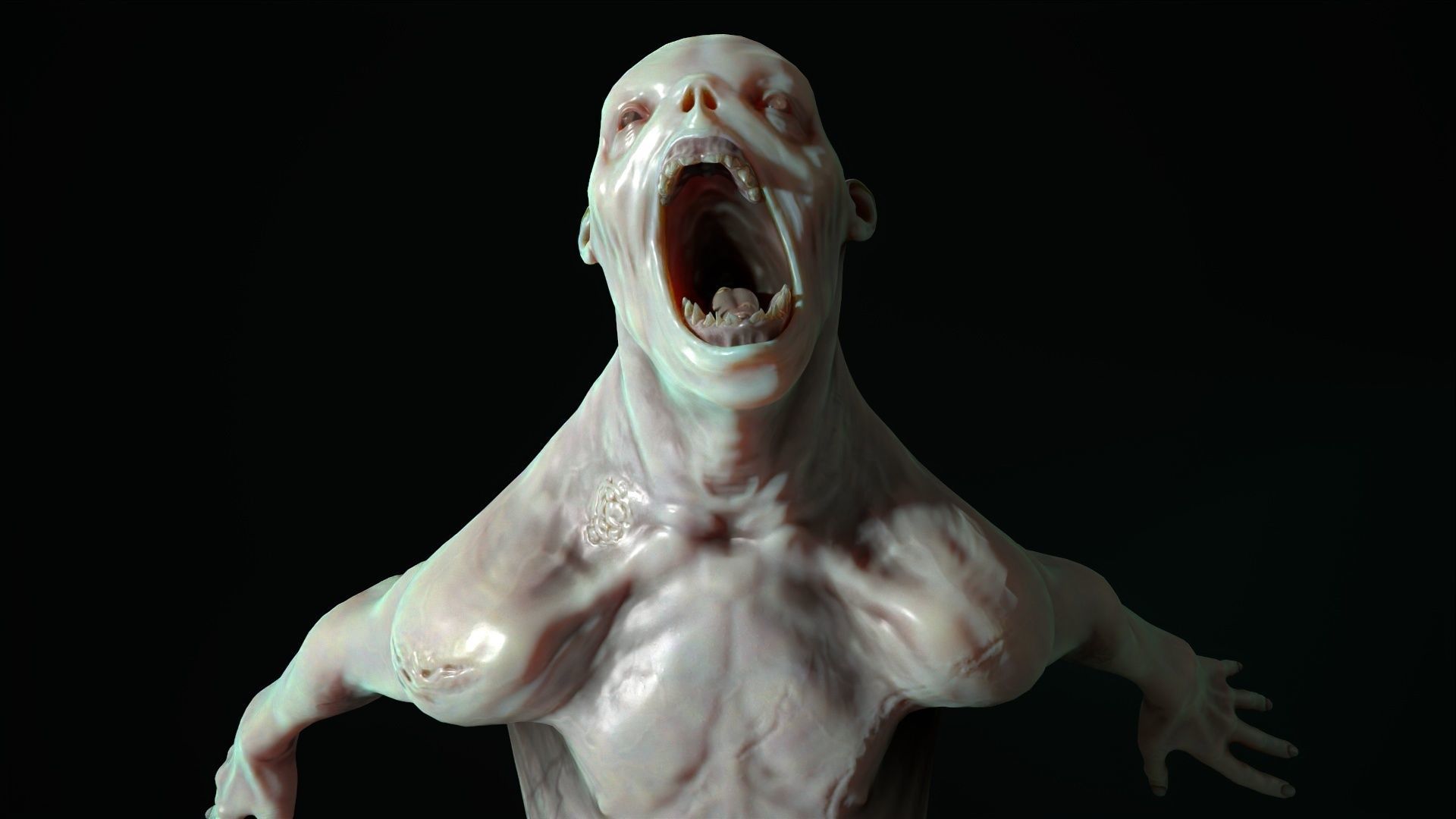 Mutant 4 human Low-poly 3D model_10