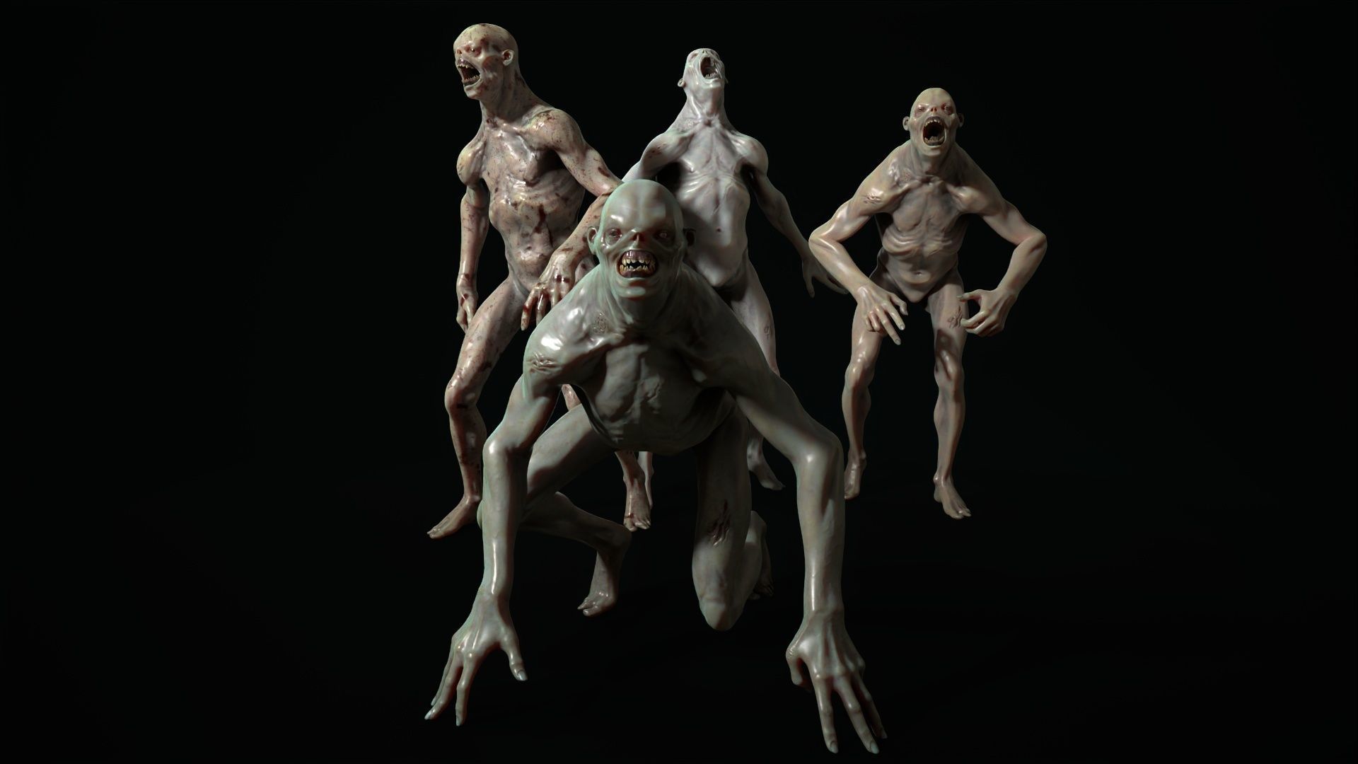 Mutant 4 human Low-poly 3D model_7