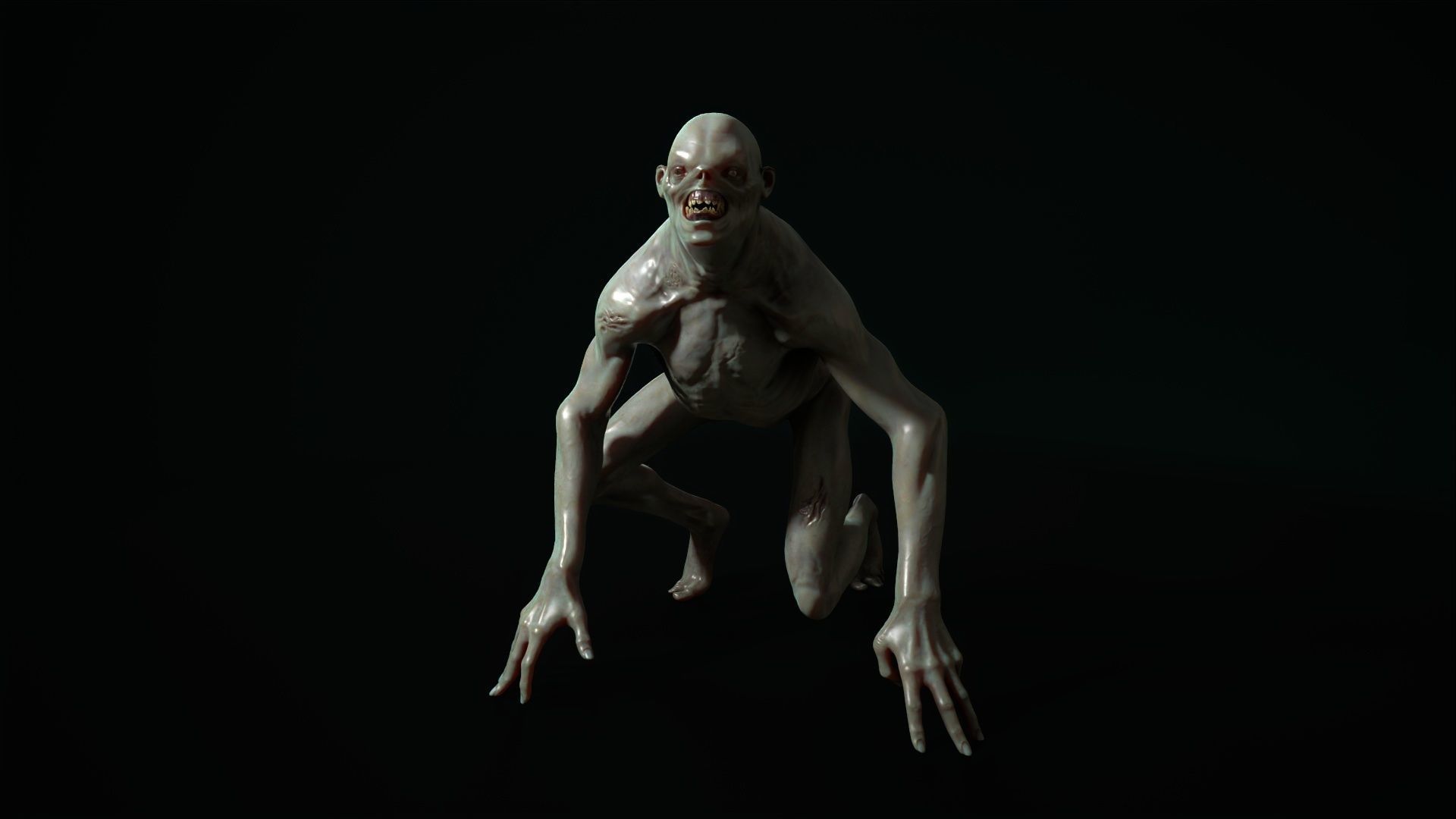Mutant 4 human Low-poly 3D model_9