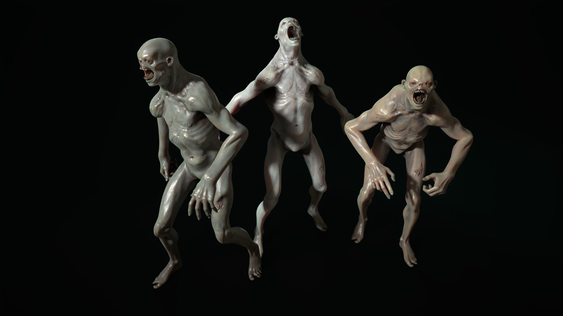 Mutant 4 human Low-poly 3D model_24