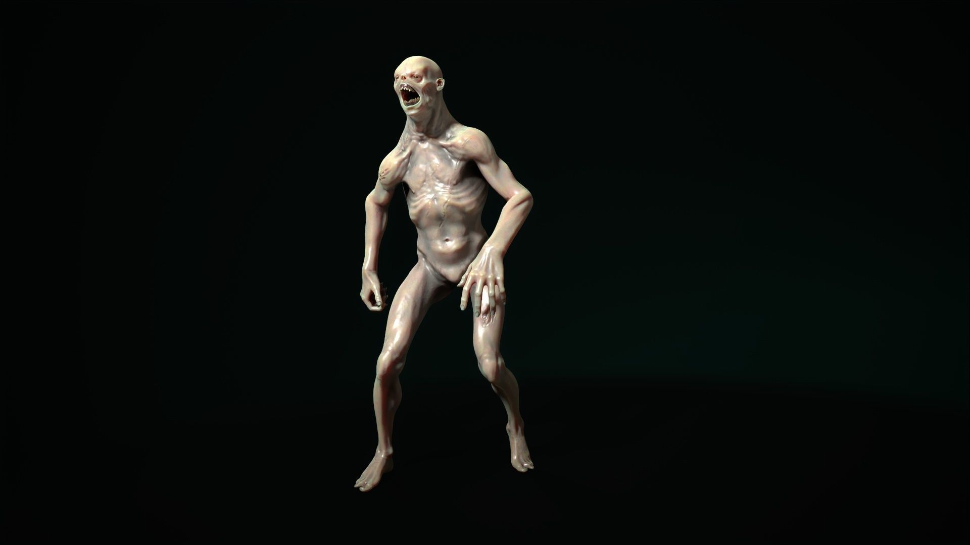 Mutant 4 human Low-poly 3D model_8