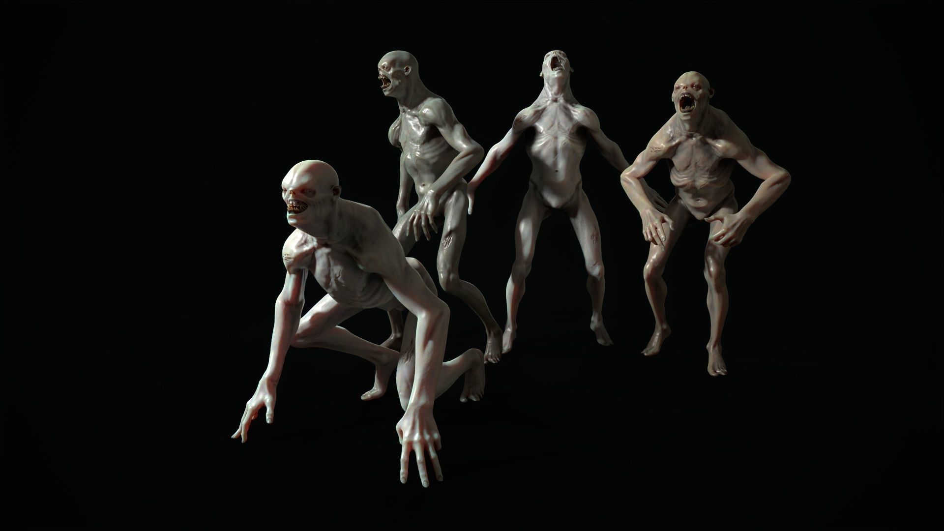 Mutant 4 human Low-poly 3D model_6