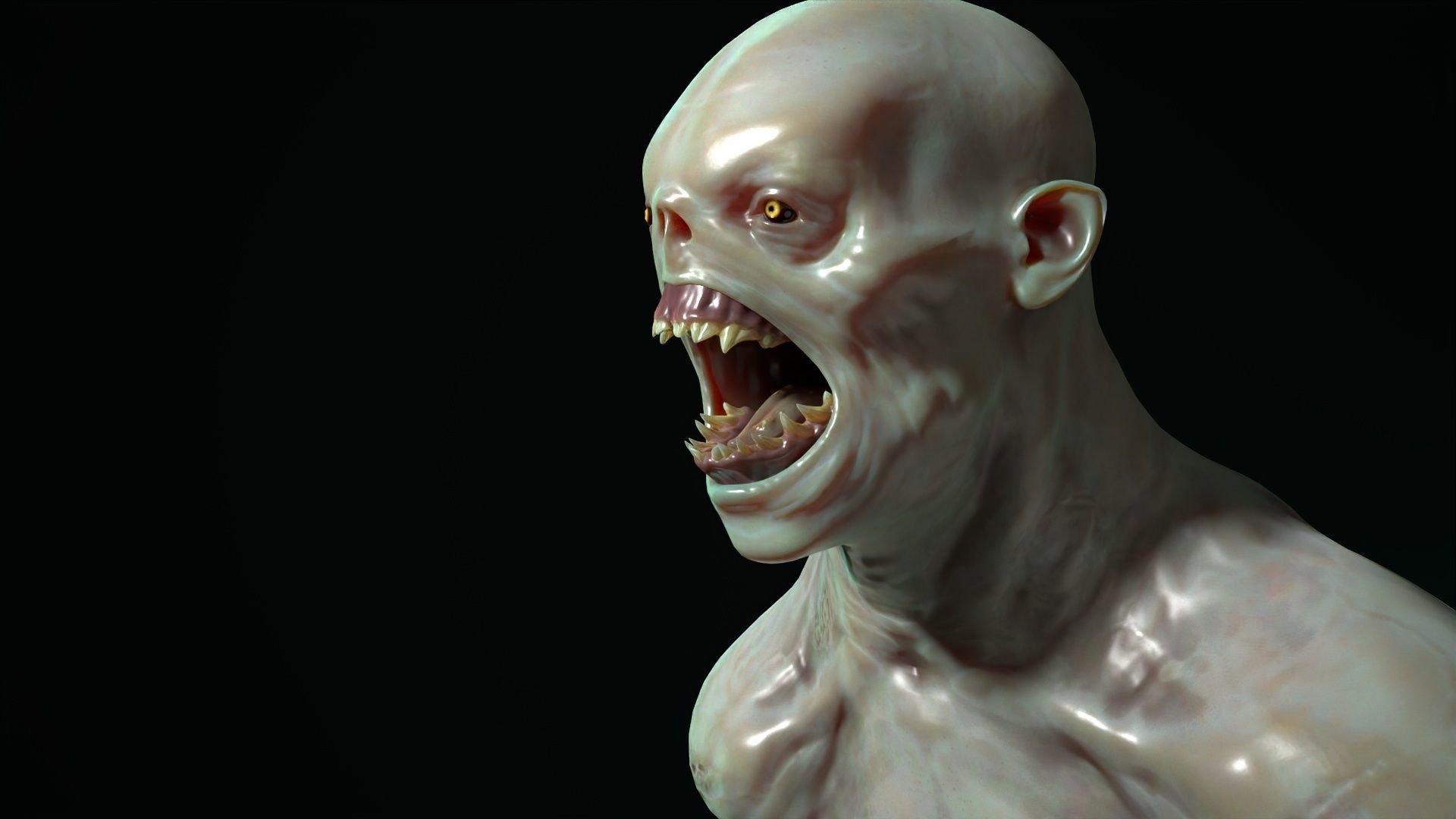 Mutant 4 human Low-poly 3D model_3