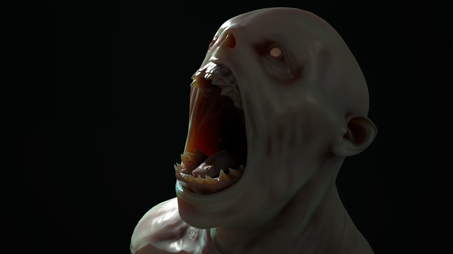 Mutant 4 human Low-poly 3D model_5