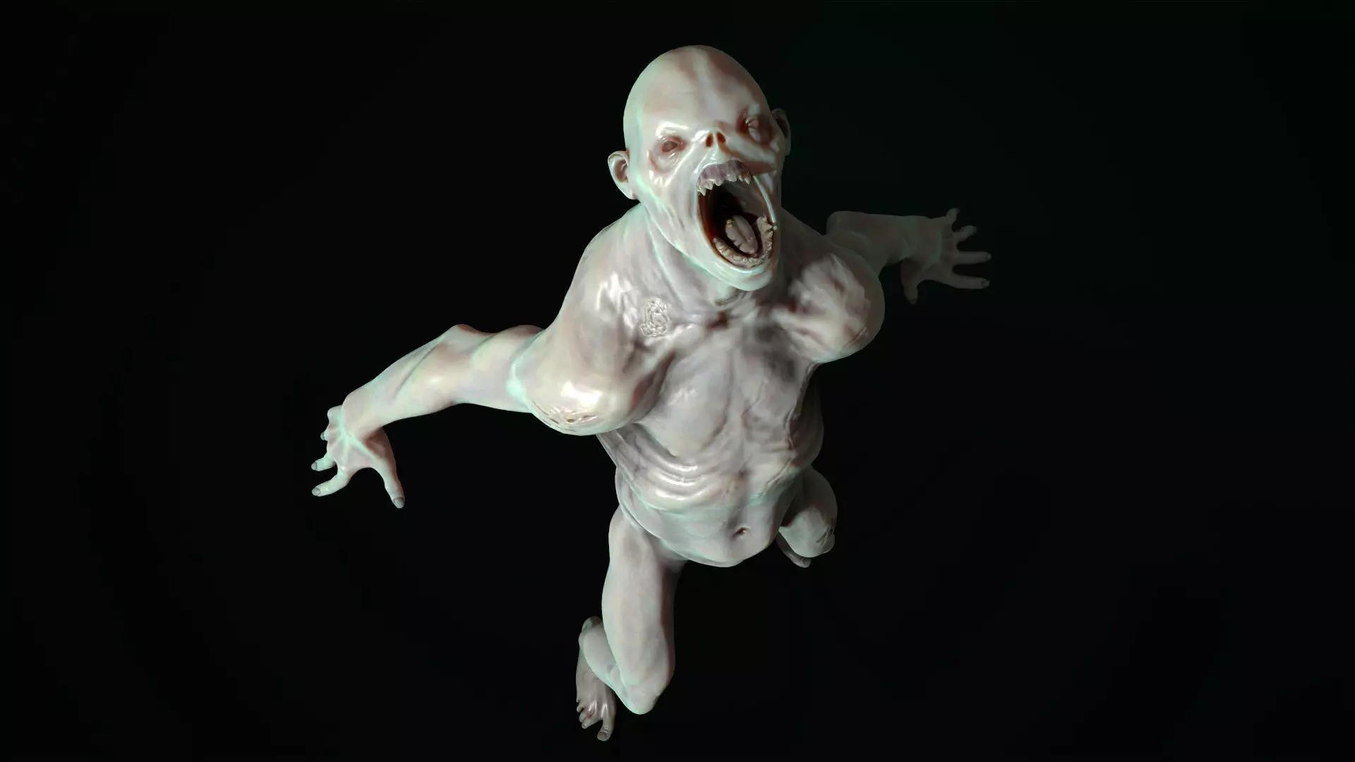 Mutant 4 human Low-poly 3D model_0