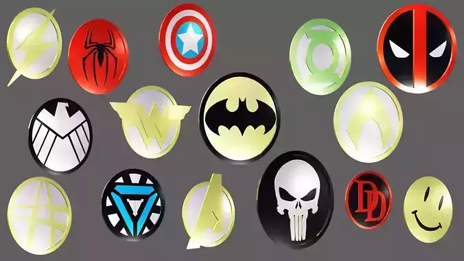 Free 3D Superhero Logos