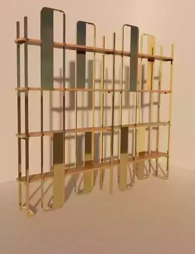 Bookshelf gold shelf with shelves