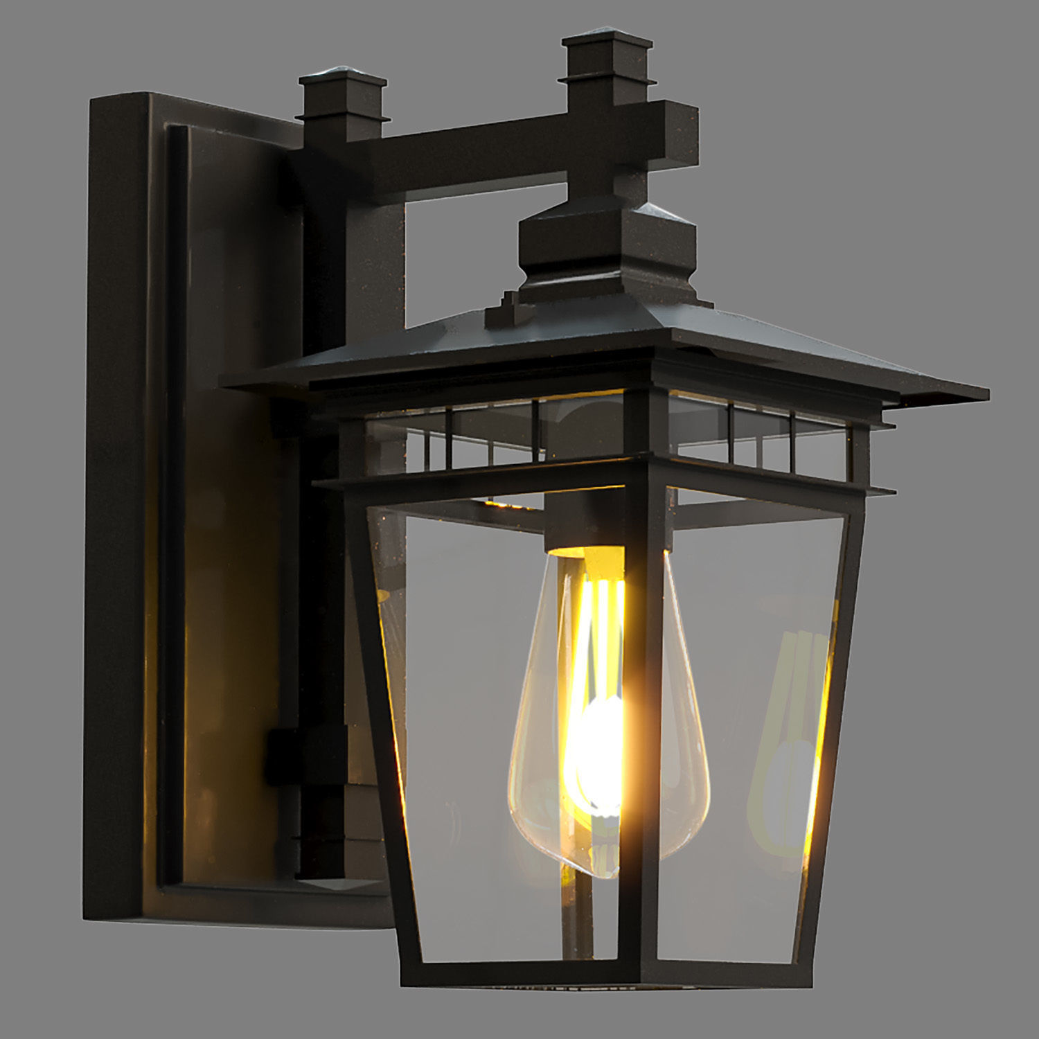 Retro Outdoor Wall Light 3D model_1