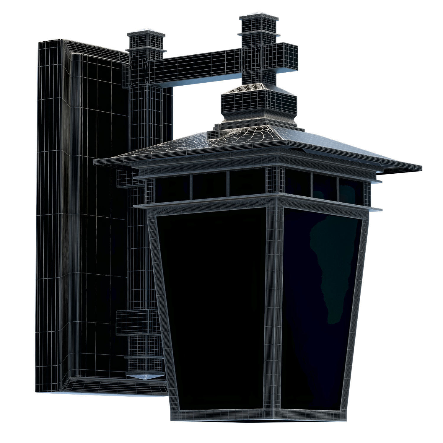 Retro Outdoor Wall Light 3D model_2