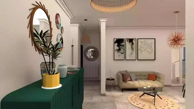 Elegant modern minimalist spacious and design living Room