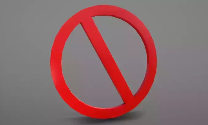 No Symbol Icon Low-poly 3D model