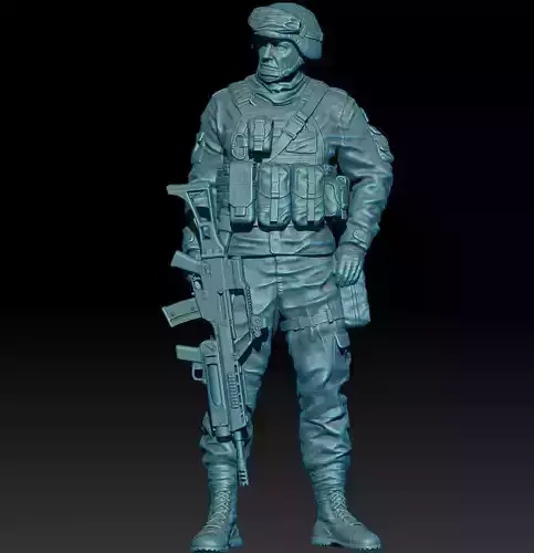 SPANISH SOLDIER IN AFGHANISTAN 02 3D print model