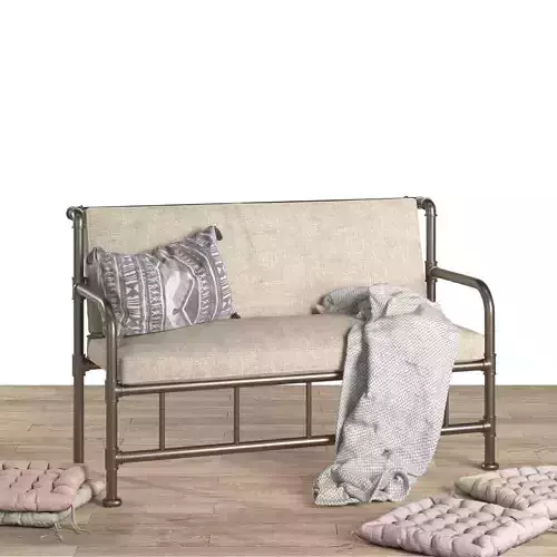 chair bench with cushions and pillows 3D model chair bench with cushions and pillows 3D model