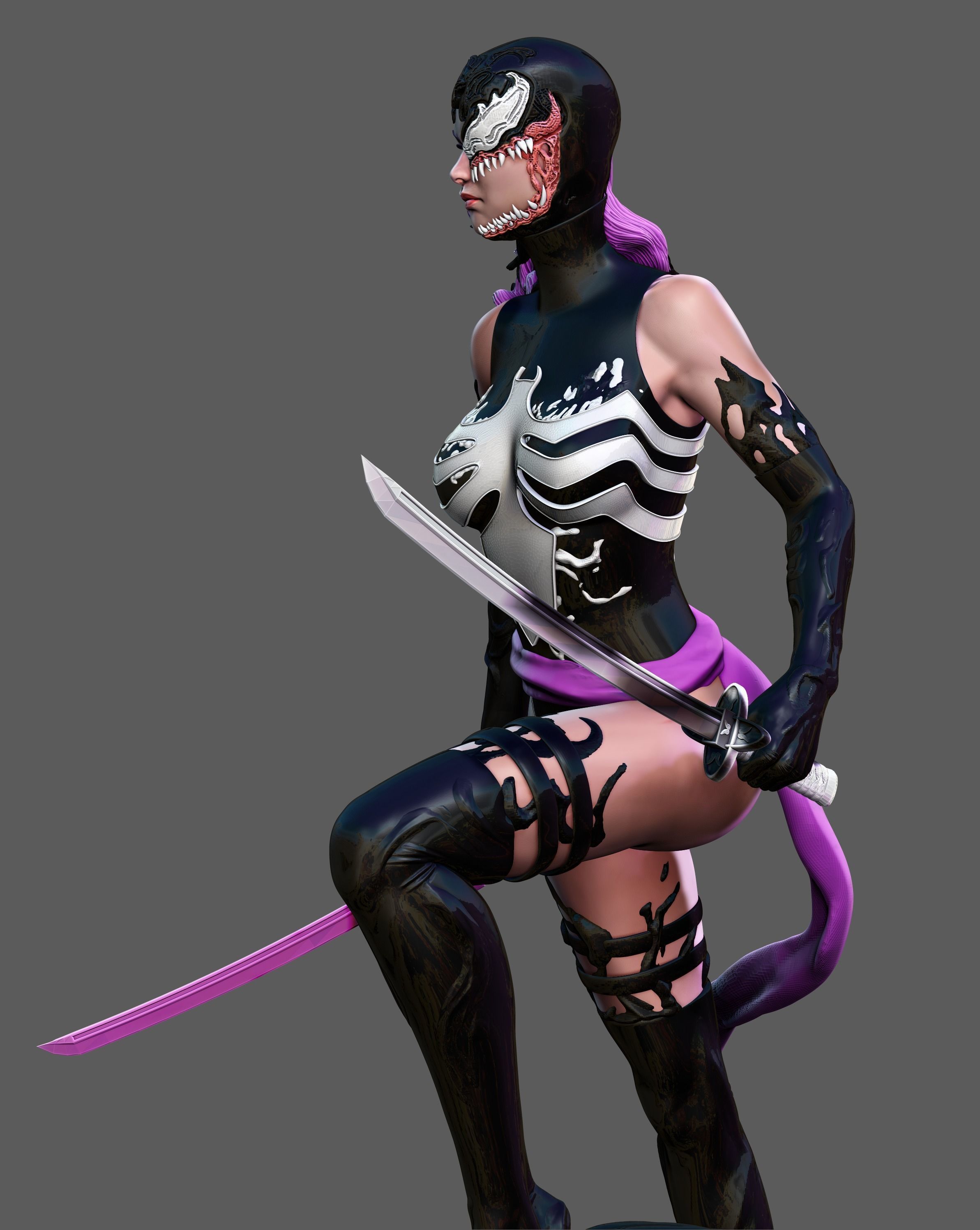 Psylocke Venom Statue - Plus NSFW Version 30cm 3D print model_1