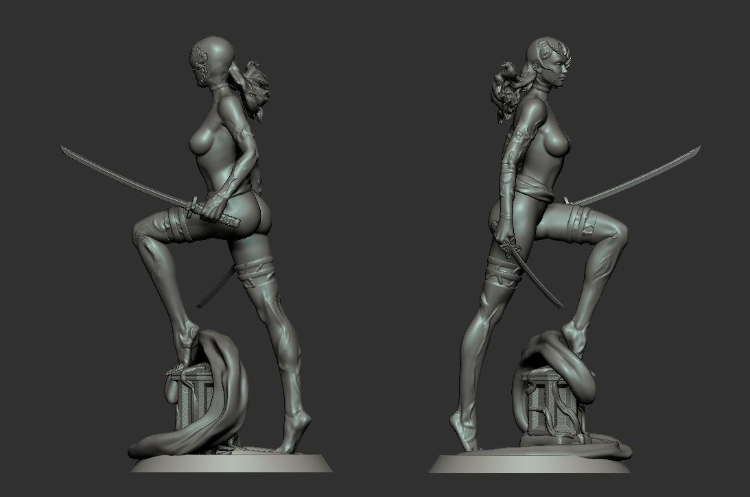 Psylocke Venom Statue - Plus NSFW Version 30cm 3D print model_7