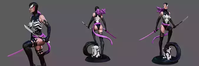 Psylocke Venom Statue - Plus NSFW Version 30cm