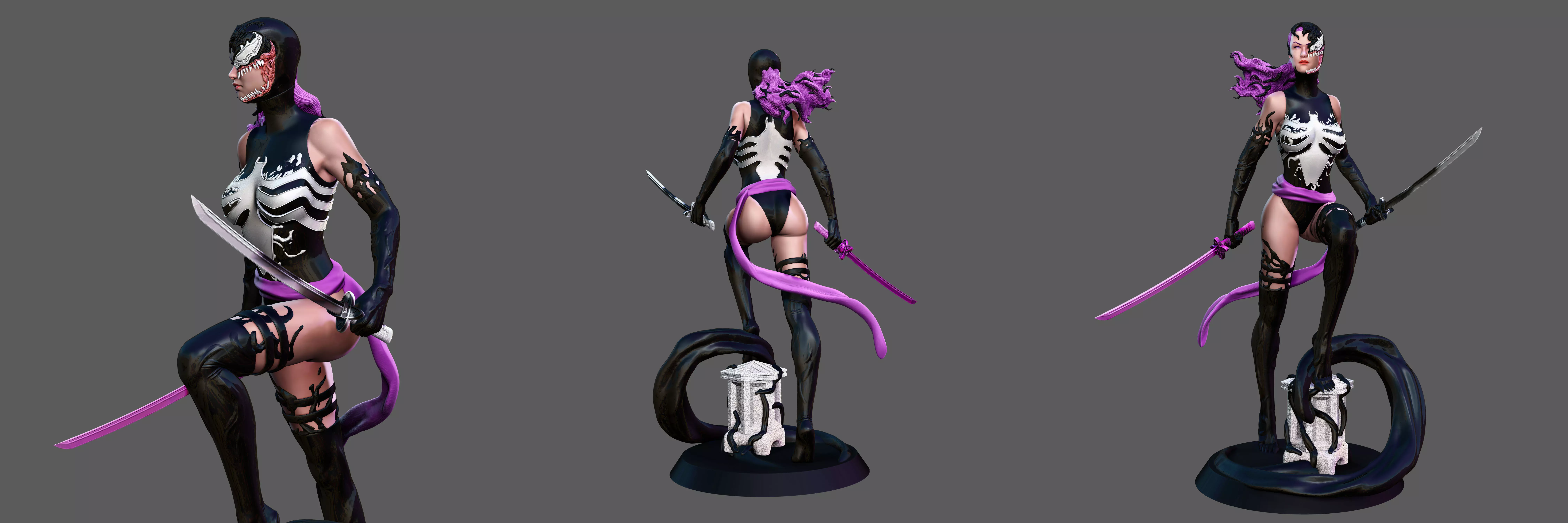 Psylocke Venom Statue - Plus NSFW Version 30cm 3D print model_0