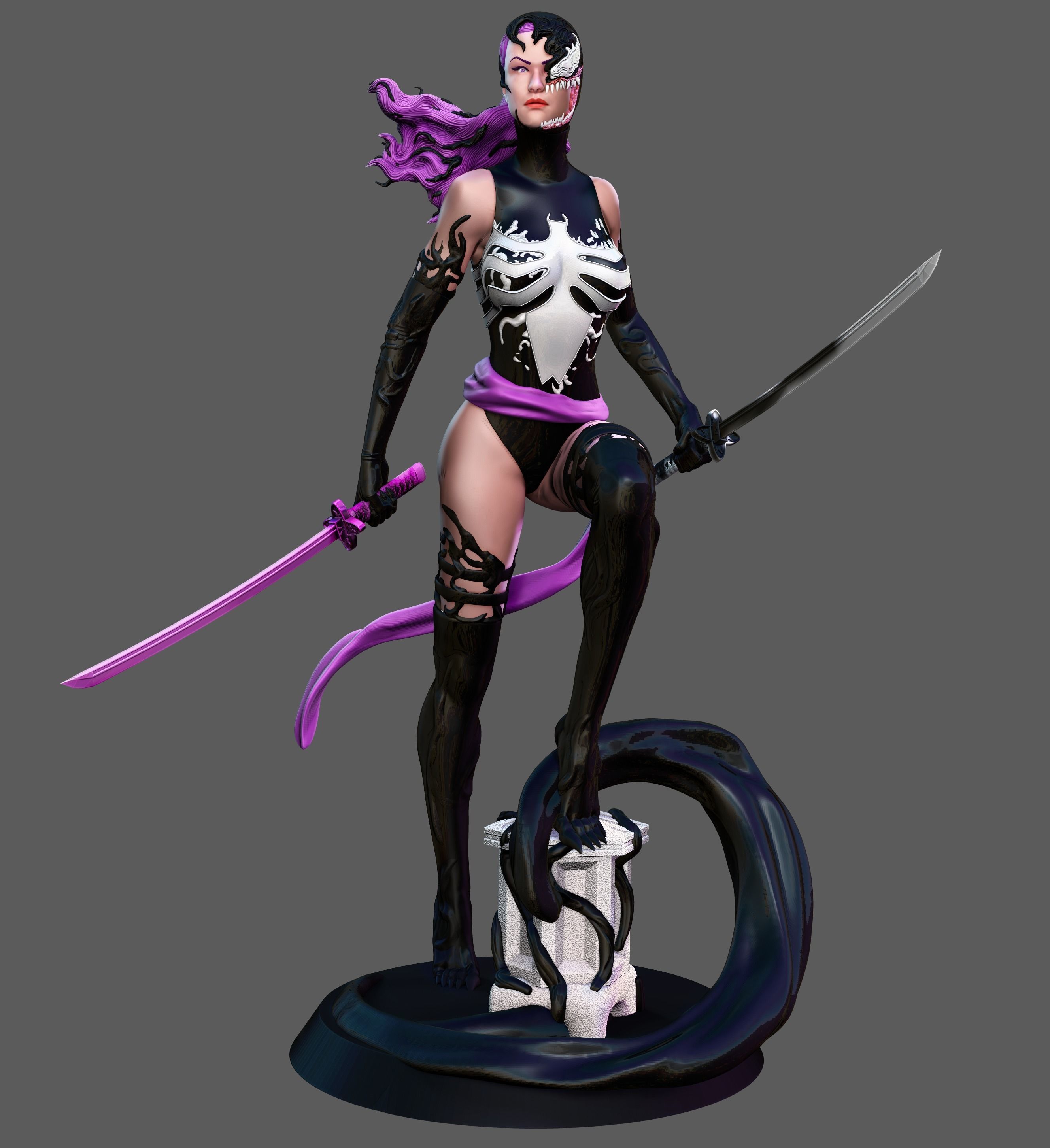 Psylocke Venom Statue - Plus NSFW Version 30cm 3D print model_2
