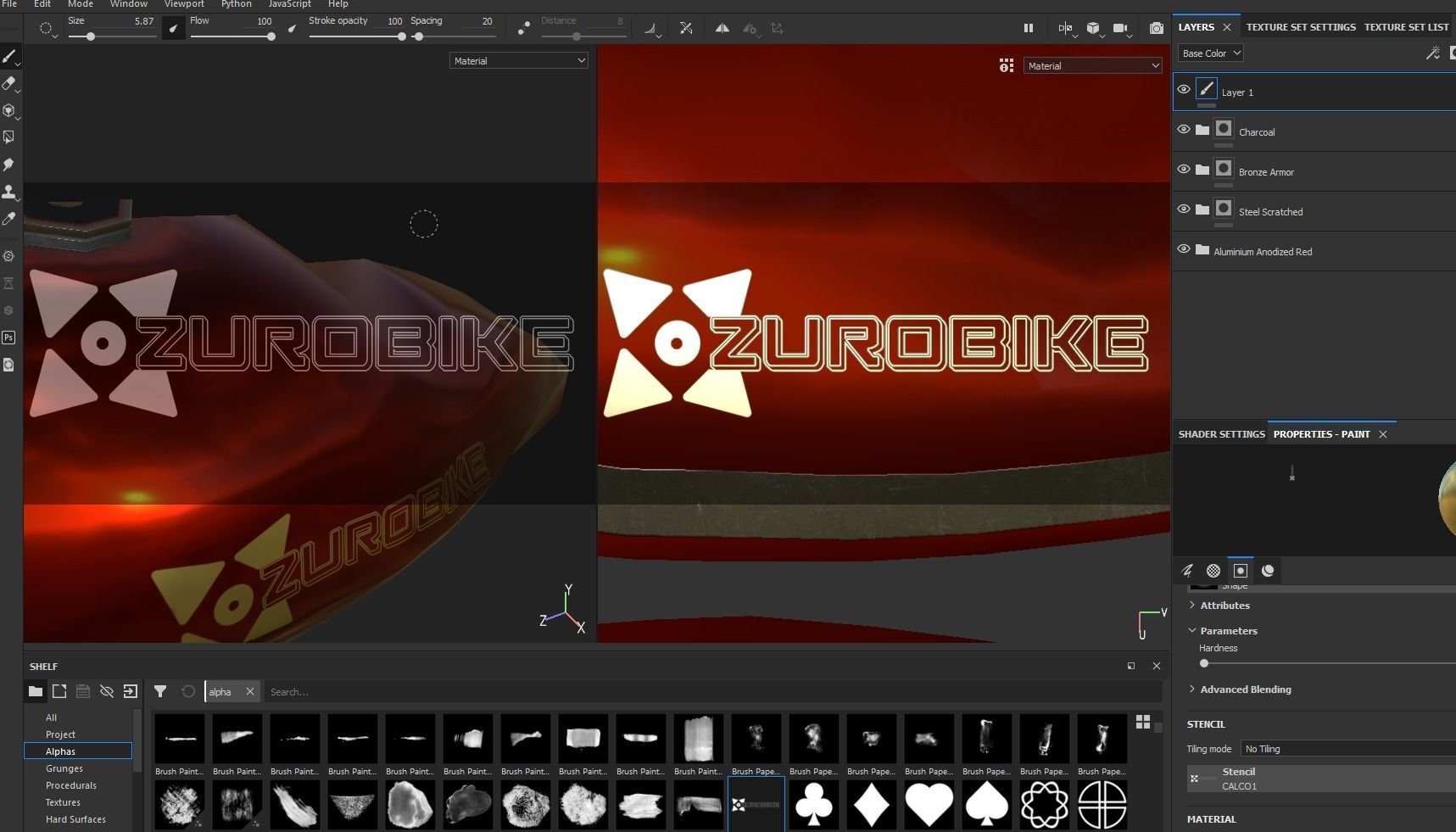 Zurobike retro electric motorcycle and Pilot Low-poly 3D model_9