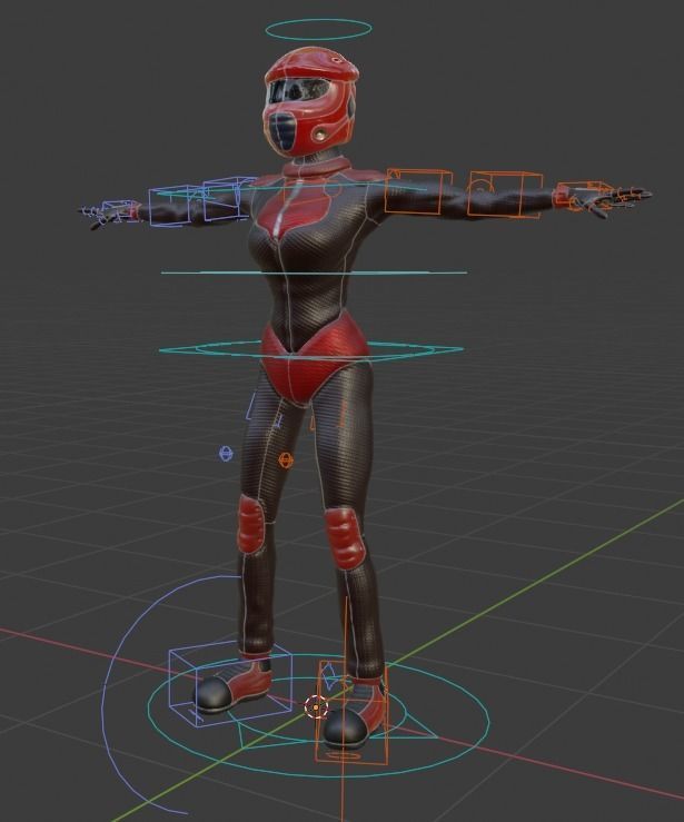 Zurobike retro electric motorcycle and Pilot Low-poly 3D model_11