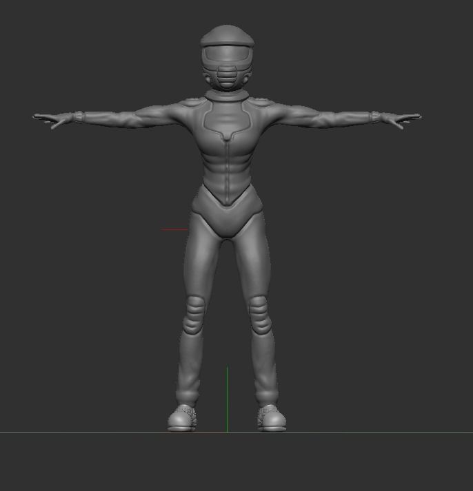 Zurobike retro electric motorcycle and Pilot Low-poly 3D model_10