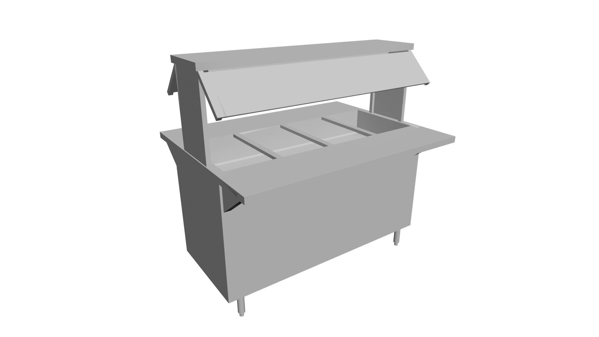 Food counter Low-poly 3D model_1