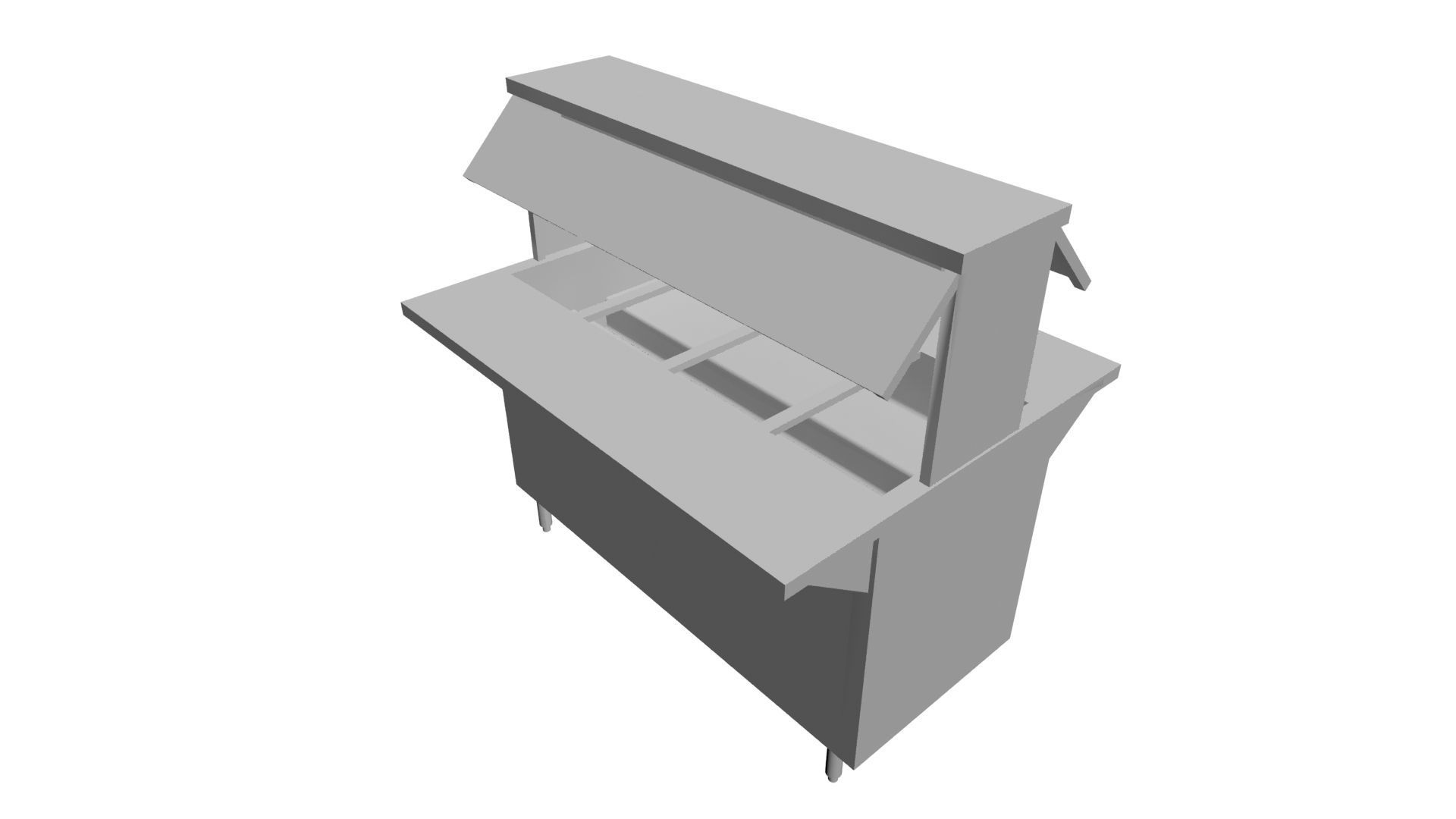 Food counter Low-poly 3D model_2