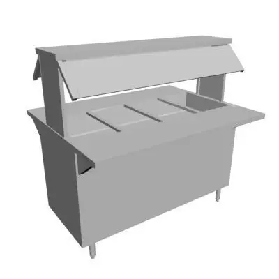 Food counter Low-poly 3D model_0