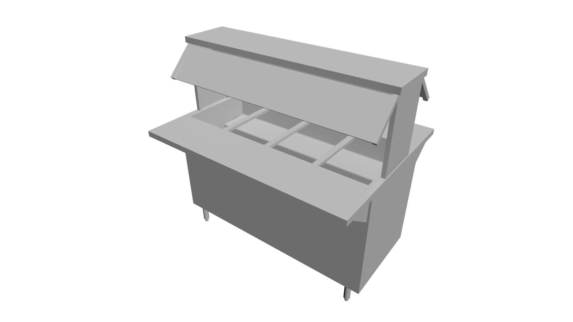 Food counter Low-poly 3D model_5